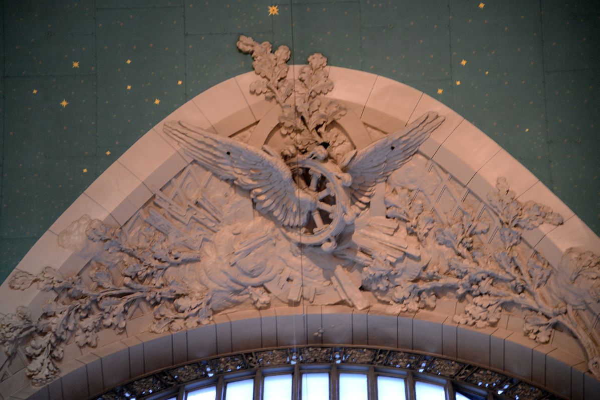 10 Winged Locomotive Wheel Above The Windows In New York City Grand Central Terminal Main Concourse